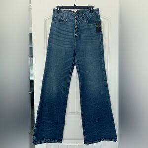 Lauren Ralph Lauren Wide-Leg Button-Front Blue Jeans, NEW!!